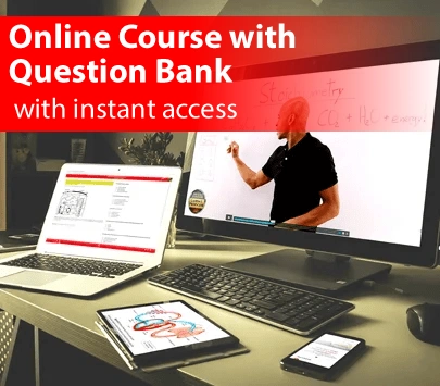 Instant online access to a “learn-at-your-own-pace” course that includes a question bank with mock exams!